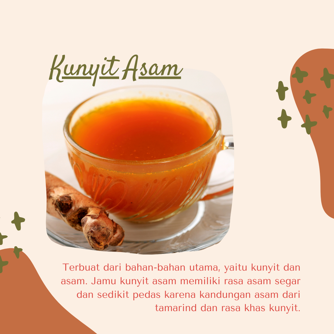coklat dan hijau simpel jamu kunyit asam instagram post